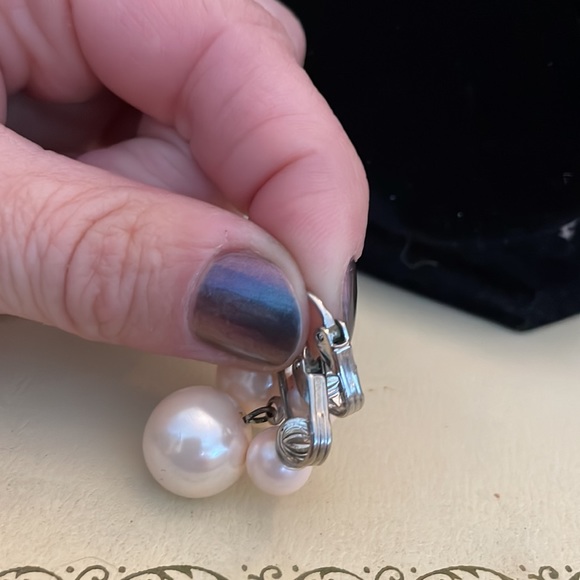 Vintage Champagne Pearl Necklace/Earring Set - Picture 5 of 6